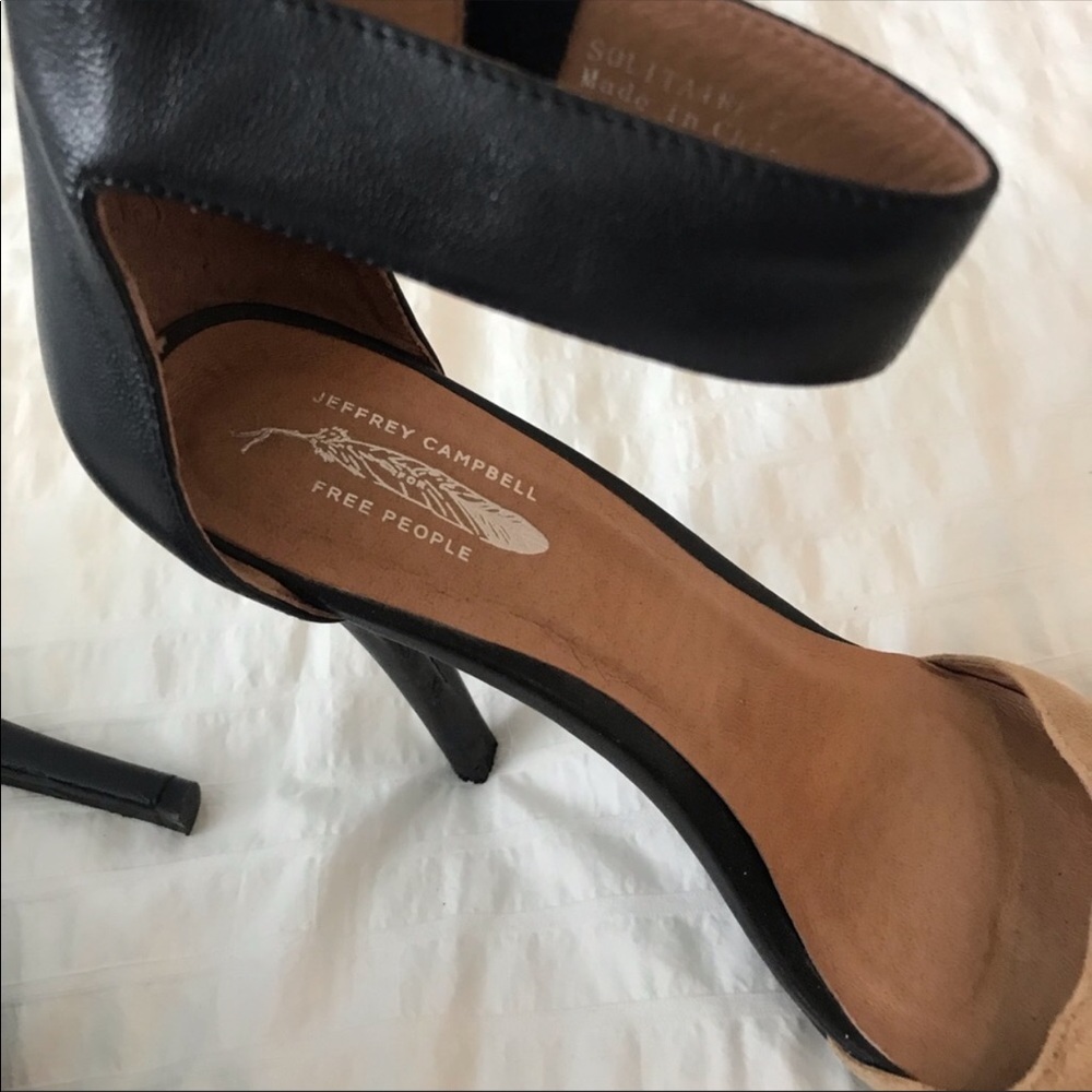 Jeffrey Campbell / Free People Black and Tan Heals - Picture 2 of 4